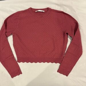 Zara Burgundy Textured Crop Top
